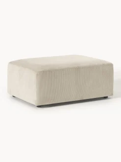 Reposapiés|Sofás>Westwing Collection Puf reposapiés de pana Melva, An 99 x F 72 cm Pana beige claro