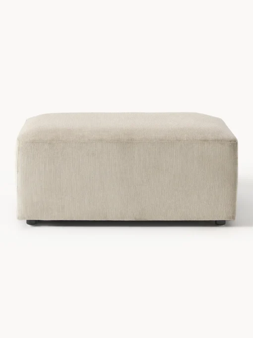 Reposapiés|Sofás>Westwing Collection Puf reposapiés de pana Melva, An 99 x F 72 cm Pana beige claro