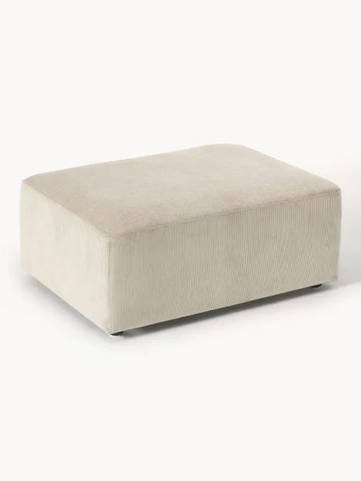 Reposapiés|Sofás>Westwing Collection Puf reposapiés de pana Melva, An 99 x F 72 cm Pana beige claro