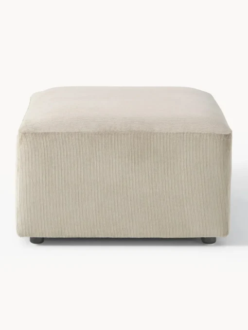 Reposapiés|Sofás>Westwing Collection Puf reposapiés de pana Melva, An 99 x F 72 cm Pana beige claro