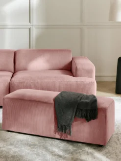 Reposapiés|Sofás>Westwing Collection Puf reposapiés de pana Melva, An 99 x F 42 cm Pana rosa palo
