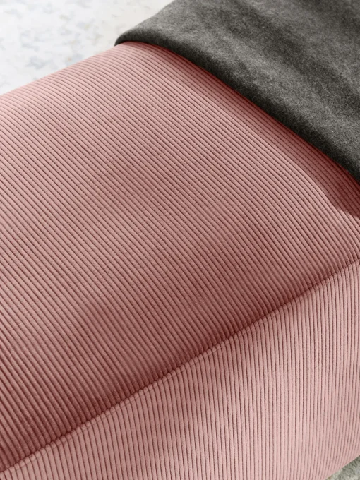 Reposapiés|Sofás>Westwing Collection Puf reposapiés de pana Melva, An 99 x F 42 cm Pana rosa palo