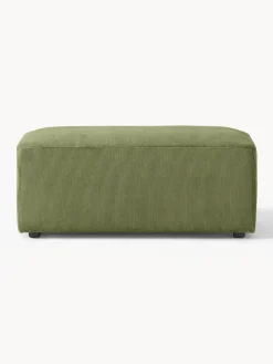 Reposapiés|Sofás></noscript>Westwing Collection Puf reposapiés de pana Melva, An 99 x F 42 cm Pana verde oliva