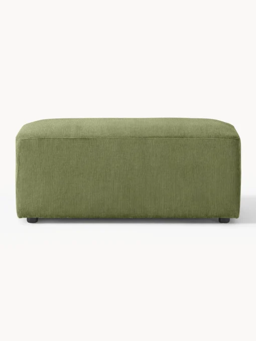 Reposapiés|Sofás>Westwing Collection Puf reposapiés de pana Melva, An 99 x F 42 cm Pana verde oliva