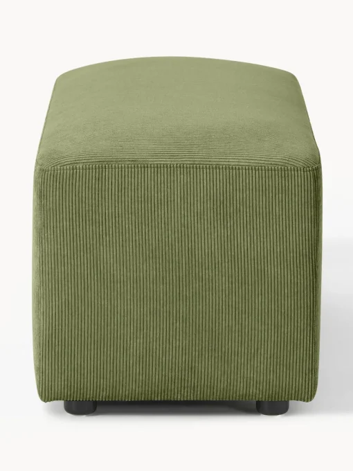 Reposapiés|Sofás>Westwing Collection Puf reposapiés de pana Melva, An 99 x F 42 cm Pana verde oliva