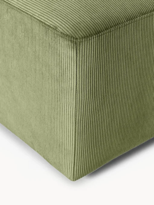 Reposapiés|Sofás>Westwing Collection Puf reposapiés de pana Melva, An 99 x F 42 cm Pana verde oliva
