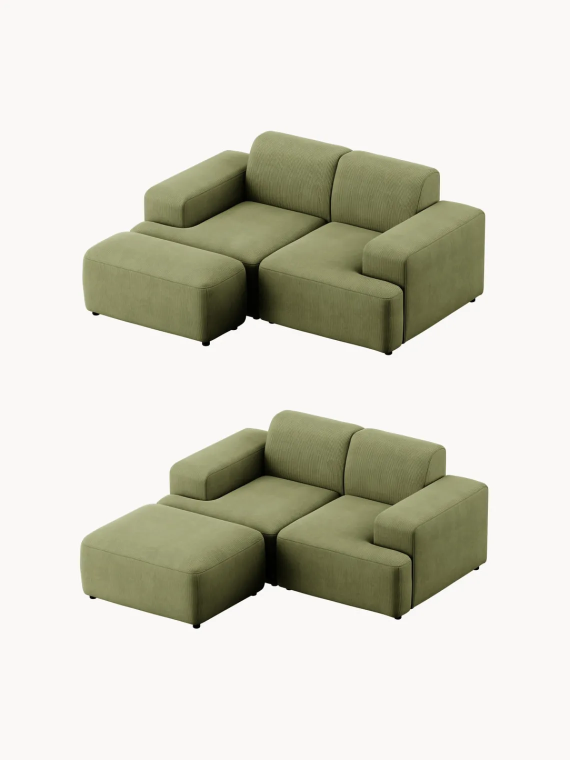 Discount Puf reposapiés de pana Melva, An 99 x F 72 cm Reposapiés|Sofás