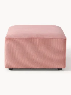 Reposapiés|Sofás></noscript>Westwing Collection Puf reposapiés de pana Melva, An 99 x F 72 cm Pana rosa palo