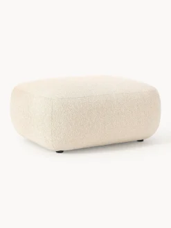 Reposapiés|Sofás>Westwing Collection Puf reposapiés en tejido bouclé Sofia Bouclé beige claro