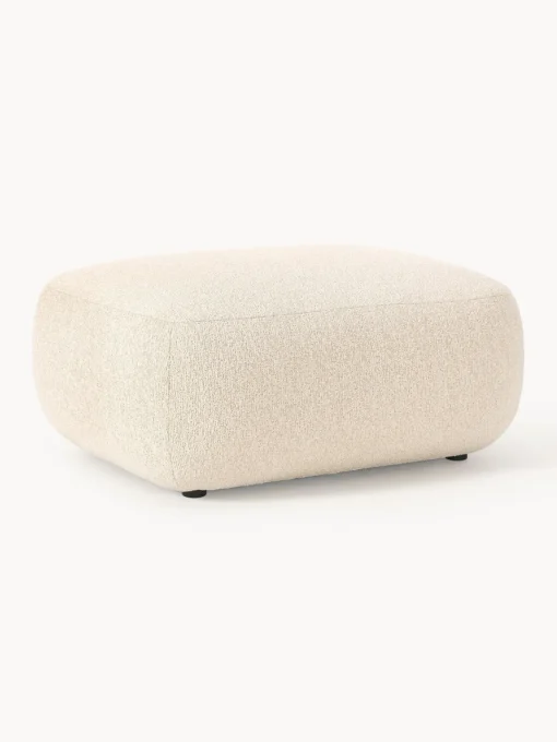 Reposapiés|Sofás>Westwing Collection Puf reposapiés en tejido bouclé Sofia Bouclé beige claro