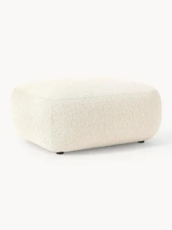 Reposapiés|Sofás>Westwing Collection Puf reposapiés en tejido bouclé Sofia Bouclé blanco Off White