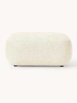Reposapiés|Sofás></noscript>Westwing Collection Puf reposapiés en tejido bouclé Sofia Bouclé blanco Off White