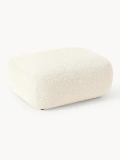 Reposapiés|Sofás></noscript>Westwing Collection Puf reposapiés en tejido bouclé Sofia Bouclé blanco Off White