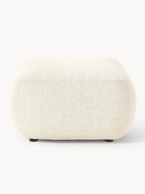 Reposapiés|Sofás>Westwing Collection Puf reposapiés en tejido bouclé Sofia Bouclé blanco Off White