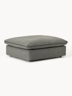 Reposapiés|Sofás>Westwing Collection Puf reposapiés Felix Tejido grueso gris oscuro