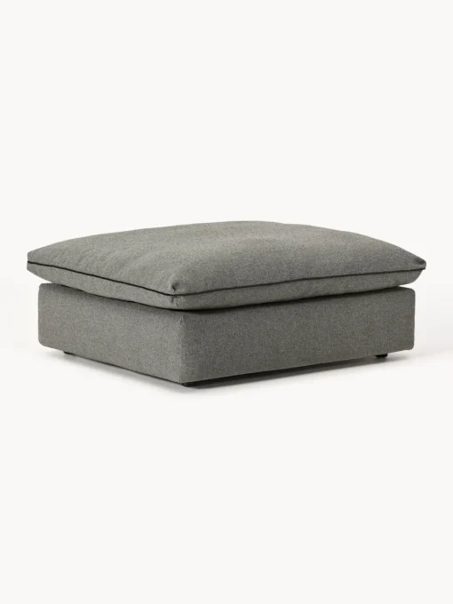 Reposapiés|Sofás>Westwing Collection Puf reposapiés Felix Tejido grueso gris oscuro