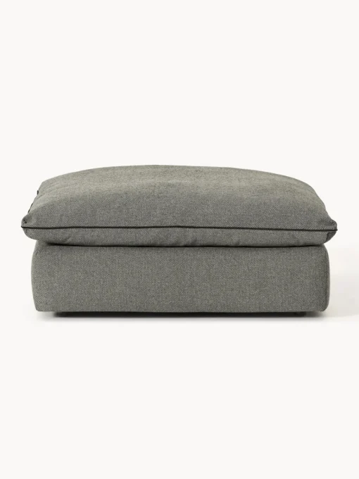 Reposapiés|Sofás>Westwing Collection Puf reposapiés Felix Tejido grueso gris oscuro