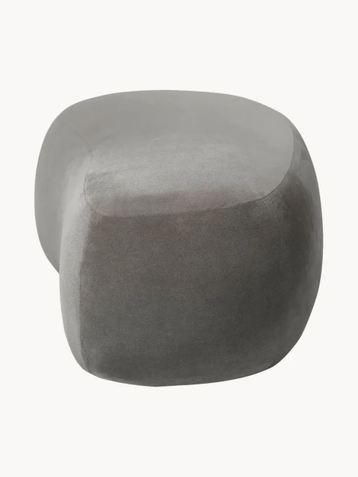 Reposapiés|Sofás>Westwing Collection Puf reposapiés grande Alba Tejido terciopelado gris oscuro