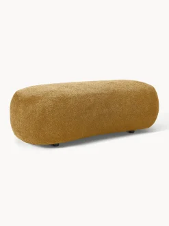 Reposapiés|Sofás>Westwing Collection Puf reposapiés grande de borreguillo bouclé Alba Borreguillo bouclé ocre