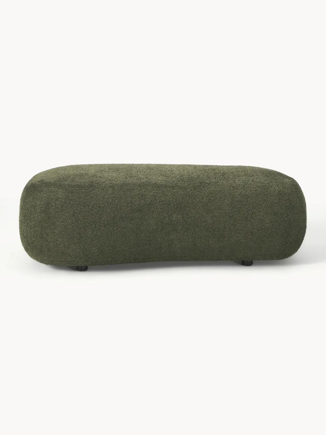 Reposapiés|Sofás>Westwing Collection Puf reposapiés grande de borreguillo bouclé Alba Borreguillo bouclé verde oscuro