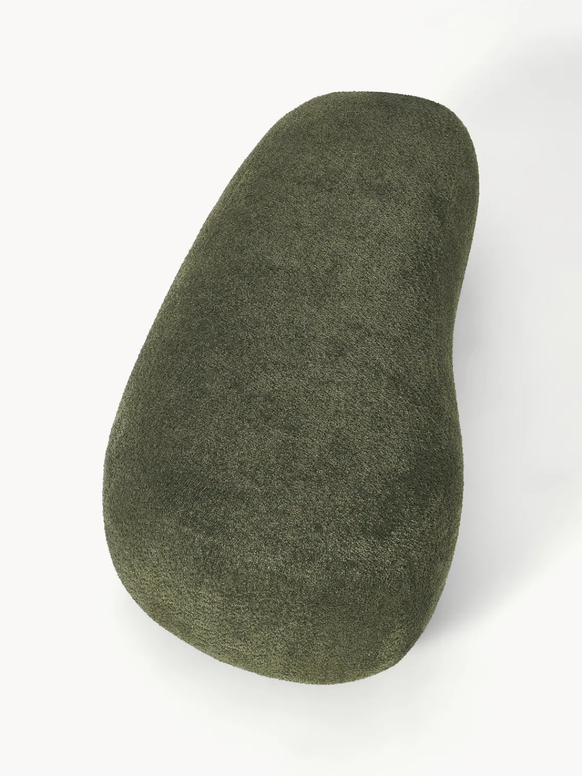 Reposapiés|Sofás>Westwing Collection Puf reposapiés grande de borreguillo bouclé Alba Borreguillo bouclé verde oscuro