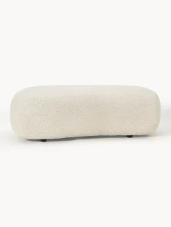 Reposapiés|Sofás></noscript>Westwing Collection Puf reposapiés grande de borreguillo bouclé Alba Borreguillo bouclé blanco Off White