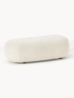 Reposapiés|Sofás></noscript>Westwing Collection Puf reposapiés grande de borreguillo bouclé Alba Borreguillo bouclé blanco Off White