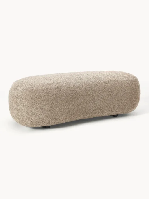 Clearance Puf reposapiés grande de borreguillo bouclé Alba Reposapiés|Sofás