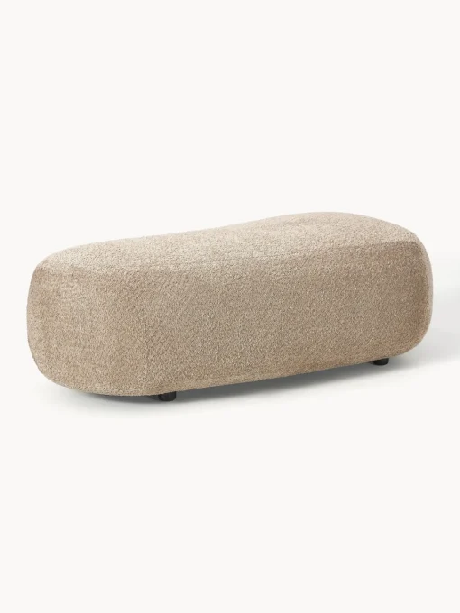 Clearance Puf reposapiés grande de borreguillo bouclé Alba Reposapiés|Sofás