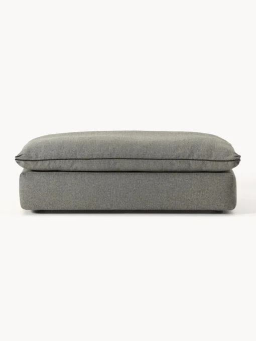 Reposapiés|Sofás>Westwing Collection Puf reposapiés grande Felix Tejido grueso gris oscuro