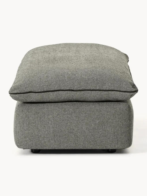 Reposapiés|Sofás>Westwing Collection Puf reposapiés grande Felix Tejido grueso gris oscuro