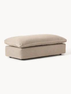Reposapiés|Sofás>Westwing Collection Puf reposapiés grande Felix Tejido grueso beige
