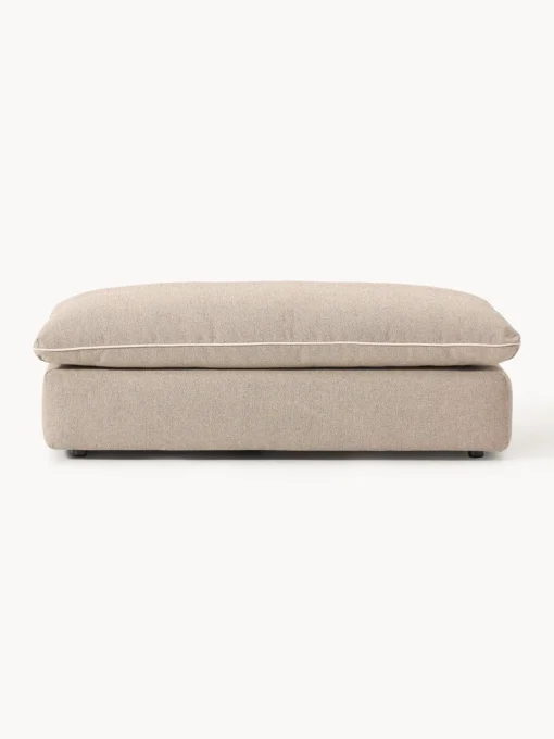 Reposapiés|Sofás>Westwing Collection Puf reposapiés grande Felix Tejido grueso beige