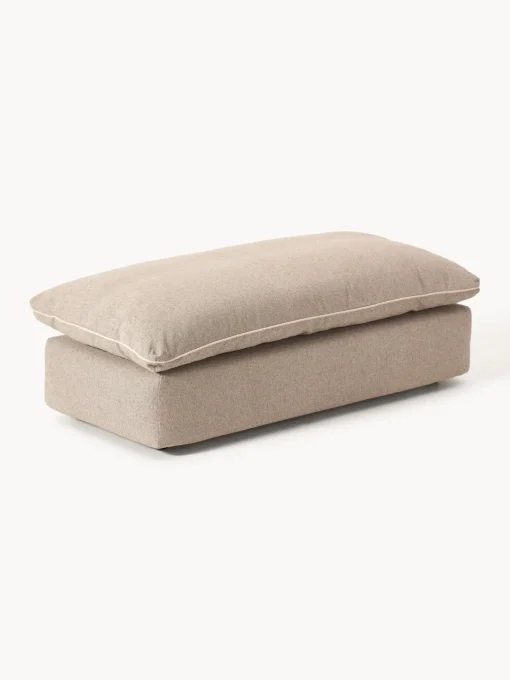 Reposapiés|Sofás>Westwing Collection Puf reposapiés grande Felix Tejido grueso beige