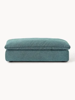Reposapiés|Sofás></noscript>Westwing Collection Puf reposapiés grande Felix Tejido grueso verde turquesa