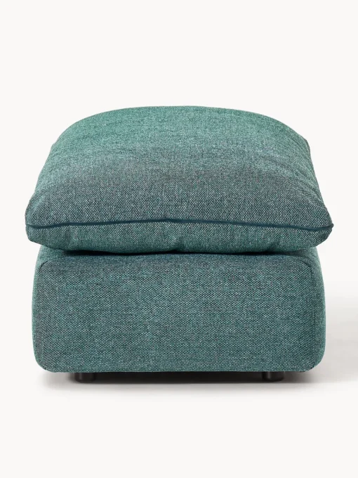 Reposapiés|Sofás>Westwing Collection Puf reposapiés grande Felix Tejido grueso verde turquesa