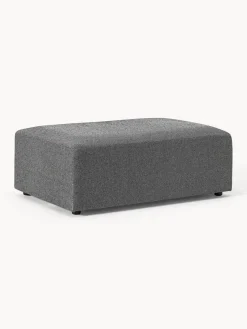 Reposapiés|Sofás>Westwing Collection Puf reposapiés grande Melva, 116 x 72 cm Tejido grueso gris oscuro