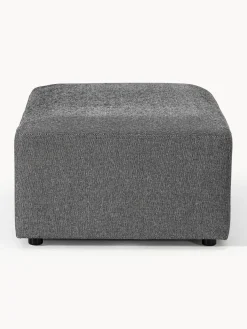 Reposapiés|Sofás></noscript>Westwing Collection Puf reposapiés grande Melva, 116 x 72 cm Tejido grueso gris oscuro