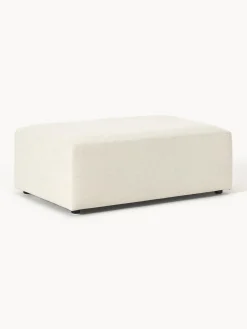Reposapiés|Sofás>Westwing Collection Puf reposapiés grande Melva, 116 x 72 cm Tejido blanco Off White