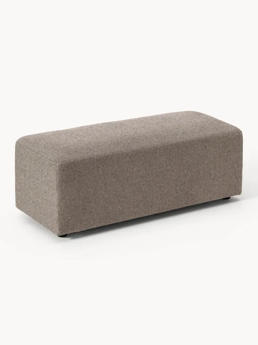 Reposapiés|Sofás>Westwing Collection Puf reposapiés grande Melva, 116 x 42 cm Tejido grueso greige