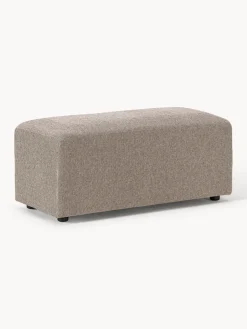 Reposapiés|Sofás>Westwing Collection Puf reposapiés Melva, 99 x 42 cm Tejido grueso greige