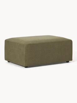 Reposapiés|Sofás>Westwing Collection Puf reposapiés Melva, 99 x 72 cm Tejido verde oliva