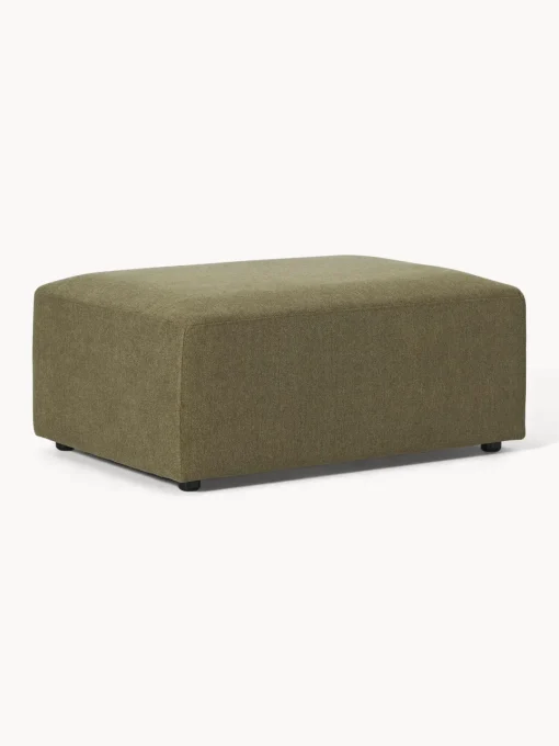 Reposapiés|Sofás>Westwing Collection Puf reposapiés Melva, 99 x 72 cm Tejido verde oliva