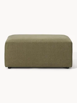 Reposapiés|Sofás></noscript>Westwing Collection Puf reposapiés Melva, 99 x 72 cm Tejido verde oliva