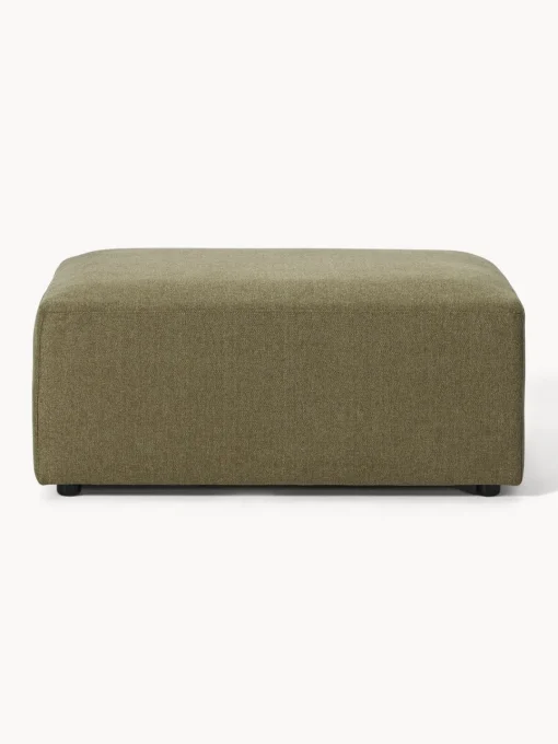 Reposapiés|Sofás>Westwing Collection Puf reposapiés Melva, 99 x 72 cm Tejido verde oliva