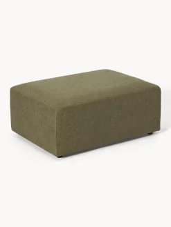 Reposapiés|Sofás></noscript>Westwing Collection Puf reposapiés Melva, 99 x 72 cm Tejido verde oliva