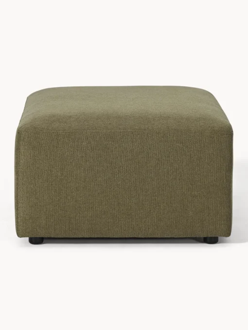 Reposapiés|Sofás>Westwing Collection Puf reposapiés Melva, 99 x 72 cm Tejido verde oliva