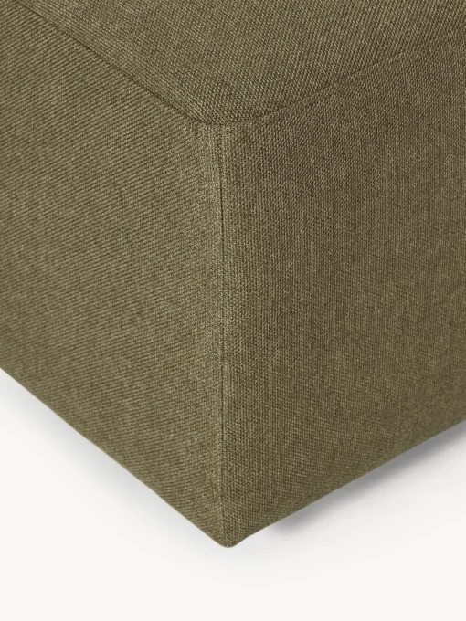 Reposapiés|Sofás>Westwing Collection Puf reposapiés Melva, 99 x 72 cm Tejido verde oliva