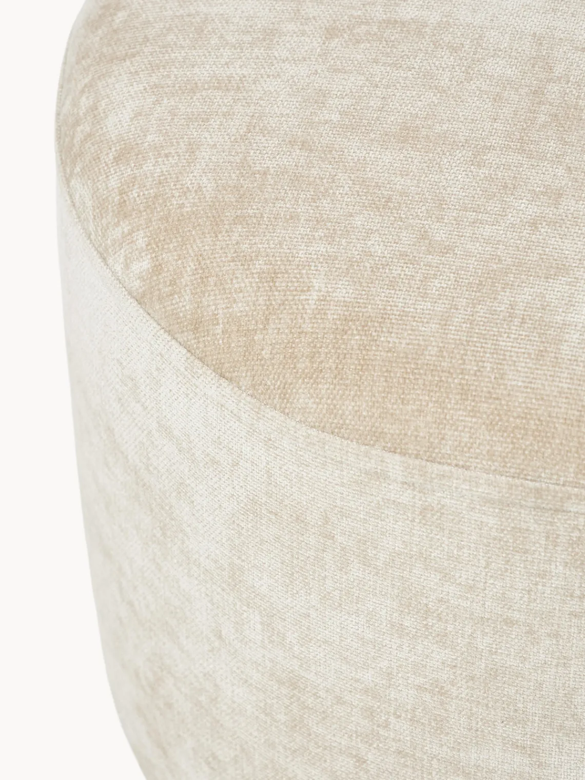 Pufs Y Otomanos|Pufs Y Otomanos>Westwing Collection Puf reposapiés tapizado con patas de bola de mármol Lino Tejido beige, marrón claro en aspecto de mármol