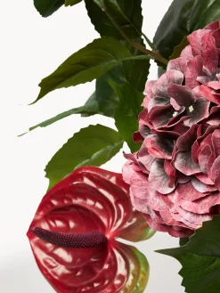 New Ramo de flores artificiales Velvet Rouge Flores Artificiales|Jarrones